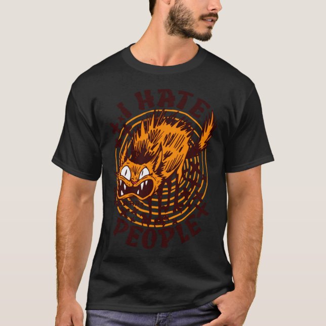 jag hatar människor katt t shirt (Framsida)