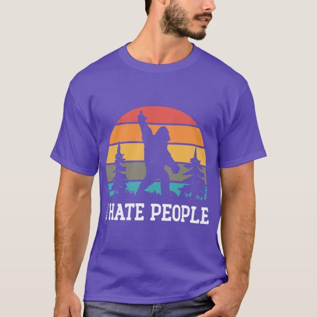 Jag hatar människor Sasquatch T Shirt (Framsida)