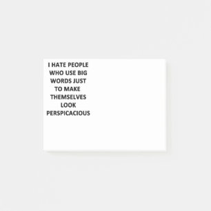 Jag hatar människor som Använda Big Ord Post-it Block