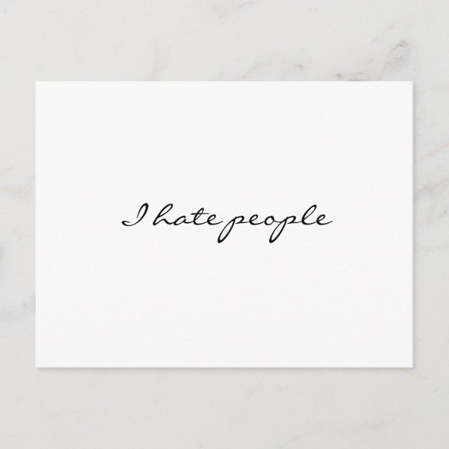 Jag hatar människor vykort (Framsida)