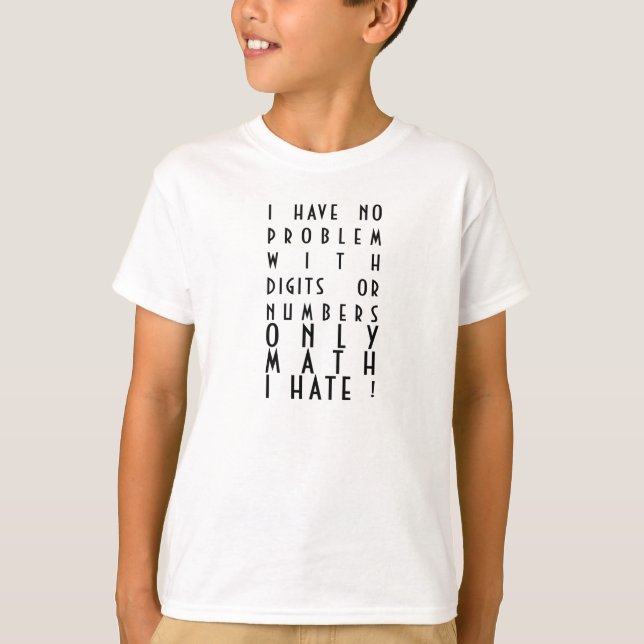 Jag hatar matte! t-shirt (Framsida)