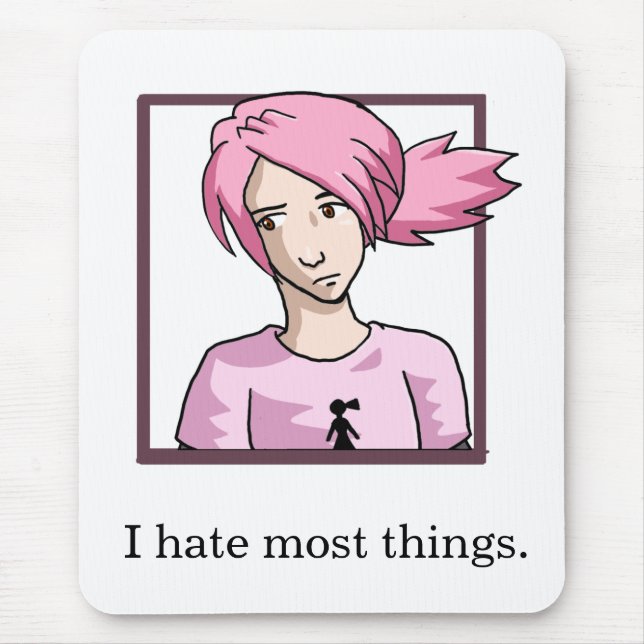 Jag hatar mest saker Mousepad Musmatta (Framsidan)