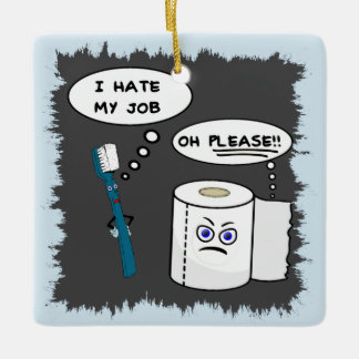 Jag hatar min keramiska prydnad för jobbet julgransprydnad keramik