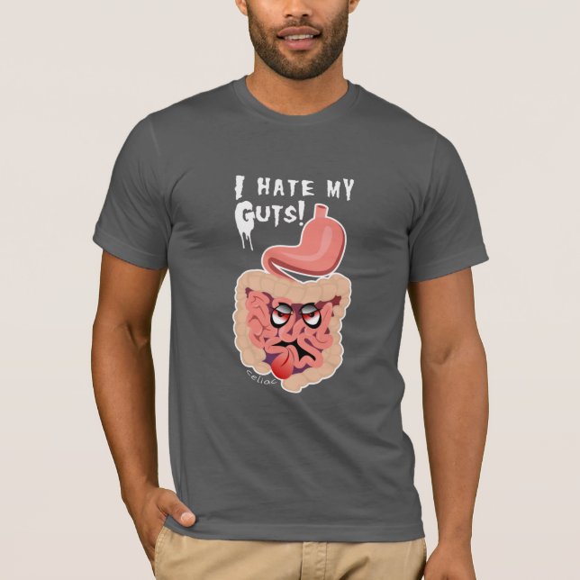 Jag hatar mitt tarmmonster celiac T-Shirt (Framsida)