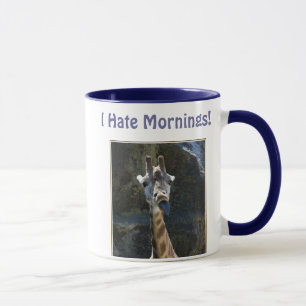 Jag hatar morgnar, giraffet som ut klibbar tungan mugg
