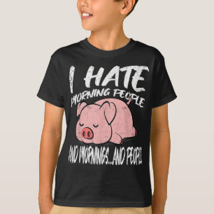 Jag hatar morgonfolk Lazy Animal T Shirt