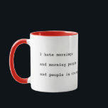 Jag hatar morningar mugg<br><div class="desc">Cute mugg för natten uggla</div>