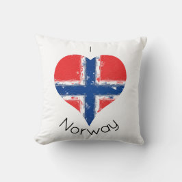Jag hatar Norge som tryckte ner Flagga. Kudde