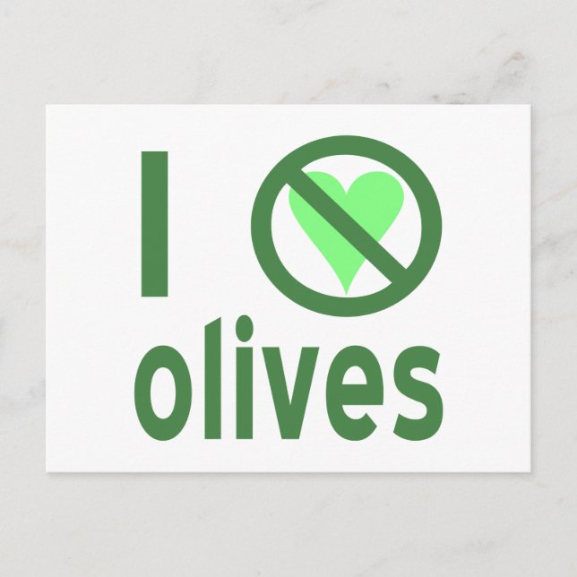 Jag hatar oliver i ingen Kärlek Olife-Grönt Vykort (Framsida)