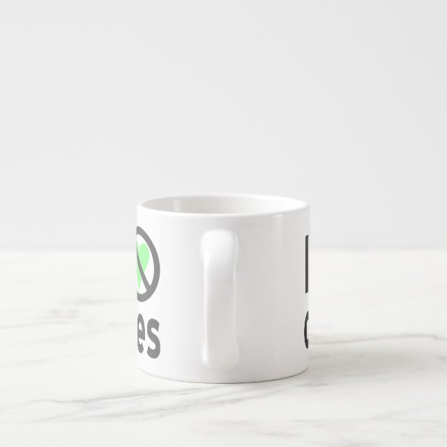 Jag hatar oliver, ingen kärlek espressomugg (Baksidan)