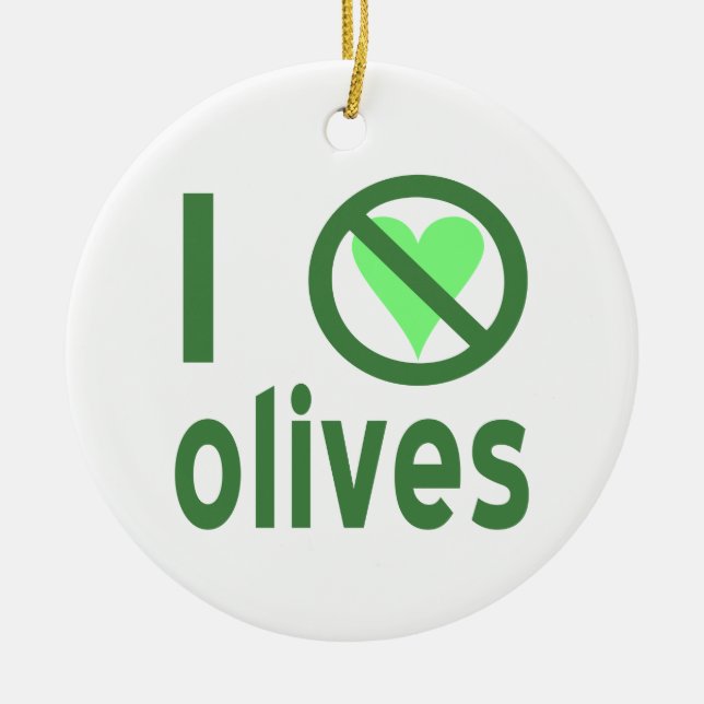 Jag hatar oliver. Inget grönt kärlek Julgransprydnad Keramik (Framsidan)