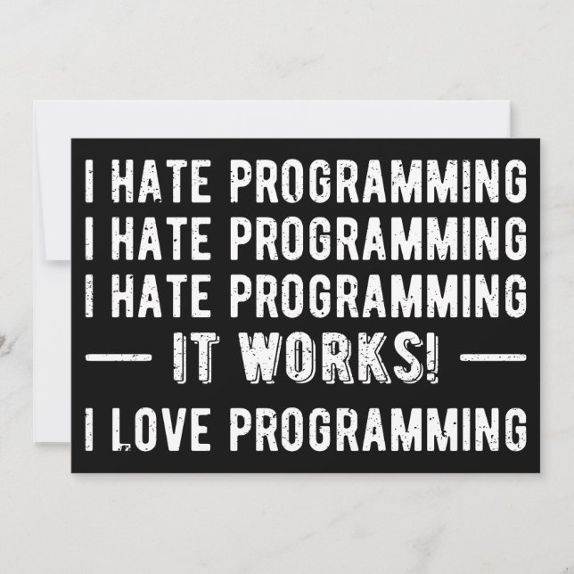 Jag hatar programmering - Rolig programmerare II Inbjudningar (Framsida)