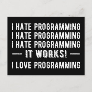 Jag hatar programmering - Rolig programmerare II Vykort