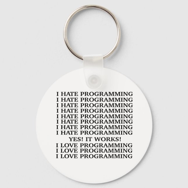 Jag hatar programplanering / I kärlek-programmerin Nyckelring (Framsida)