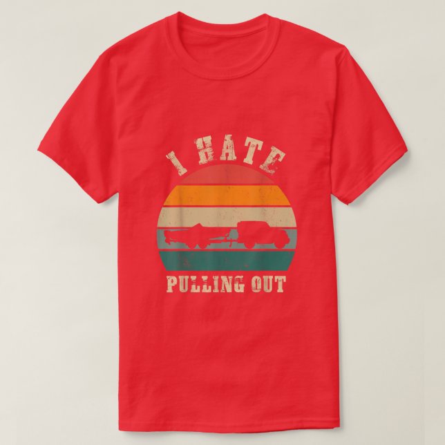 Jag hatar Pulling out Sunset Funny Boating T Shirt (Design framsida)