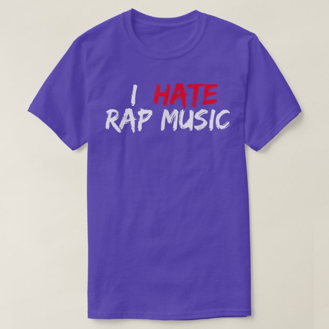 Jag hatar Rap Music - White Red T Shirt (Design framsida)