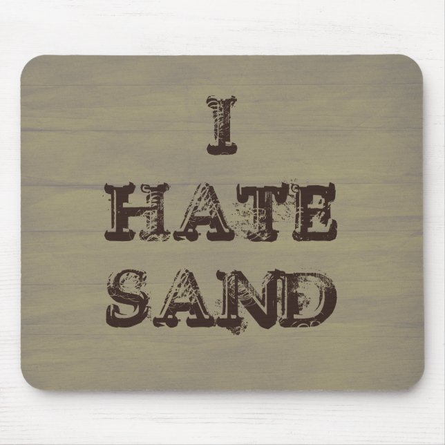 JAG HATAR rolig militär soldathumor för SAND Musmatta (Framsidan)