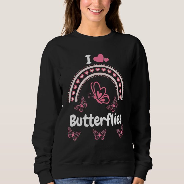 Jag hatar Rosa Butterflies offertdesign T Shirt (Framsida)