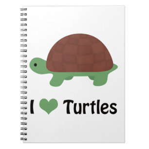 Jag hatar sköldpaddor Cute Tecknad Turtle Anteckningsbok Med Spiral