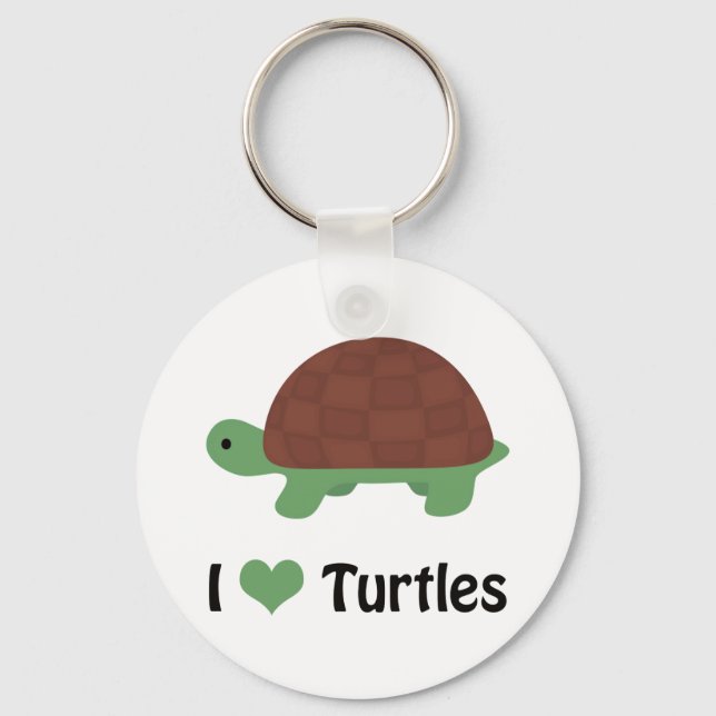 Jag hatar sköldpaddor Cute Tecknad Turtle Nyckelring (Framsida)