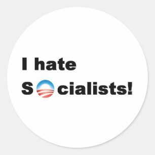 Jag hatar socialister runt klistermärke