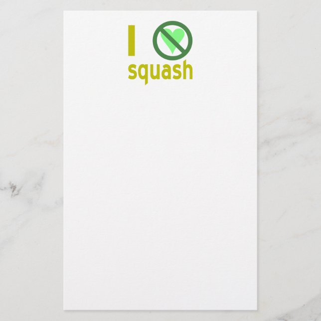 Jag hatar squash, ingen kärlek brevpapper (Framsida)