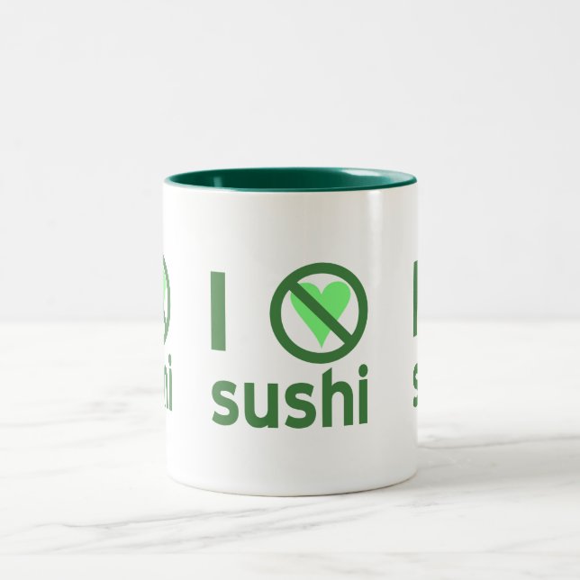 Jag hatar sushi, ingen kärlek  Två-Tonad mugg (Center)