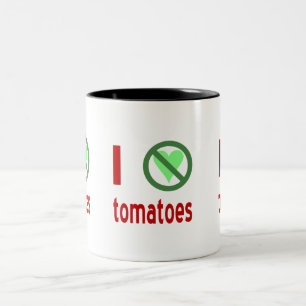 Jag hatar tomater. Inget kärlek Två-Tonad Mugg
