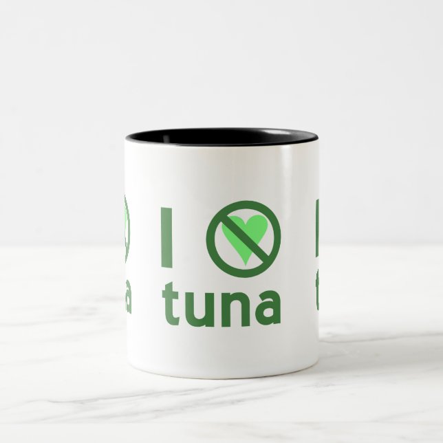 Jag hatar tonfisk Jag älskar inte tonfisk Två-Tonad Mugg (Center)