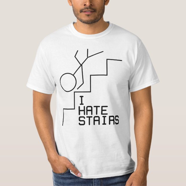 Jag hatar trappor t-shirt (Framsida)