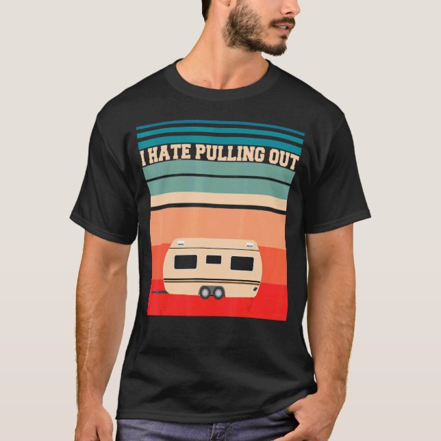 Jag hatar utslaktning av camping Trailer Retro Tra T Shirt (Framsida)