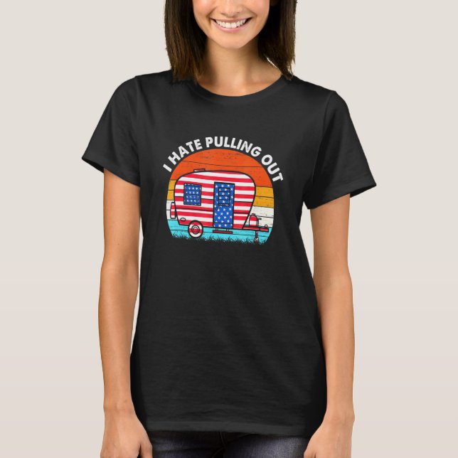 Jag hatar utslaktning av resetrailer USA flagga-ca T Shirt (Framsida)