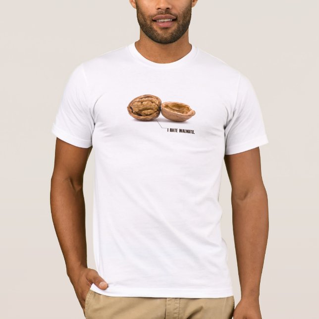 Jag hatar valnötter t-shirt (Framsida)