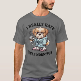 Jag hatar verkligen tidiga morgnar Rolig kaffekoka T Shirt