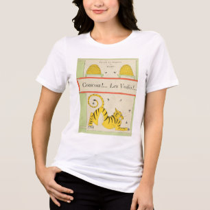 Jag hatar Vintage Bokar Fransk Tiger och Beve Hive Tee