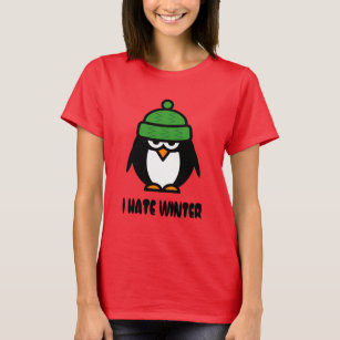 Jag hatar vinter t-skjortor med grumlig penguin-te tee