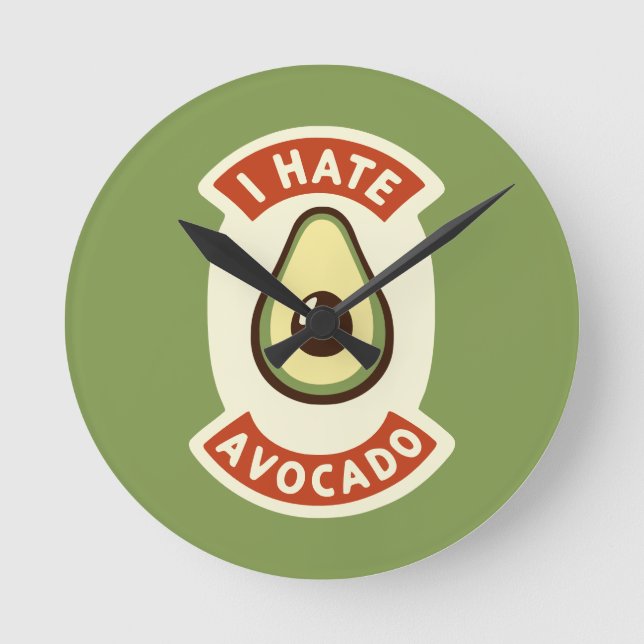Jag Hate Avocado Rund Klocka (Framsida)