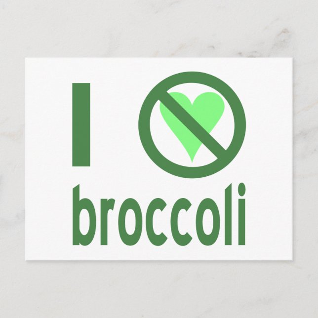 Jag Hate Broccoli I No Kärlek Broccoli Vykort (Framsida)