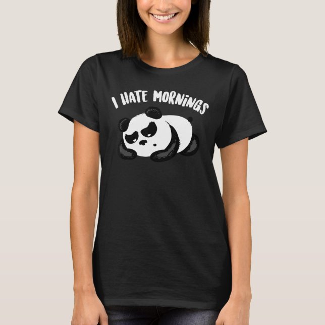 Jag Hate Mornings Coola Animal Boys Girls Panda Be T Shirt (Framsida)