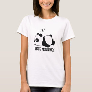 Jag Hate Mornings Funny Panda T Shirt