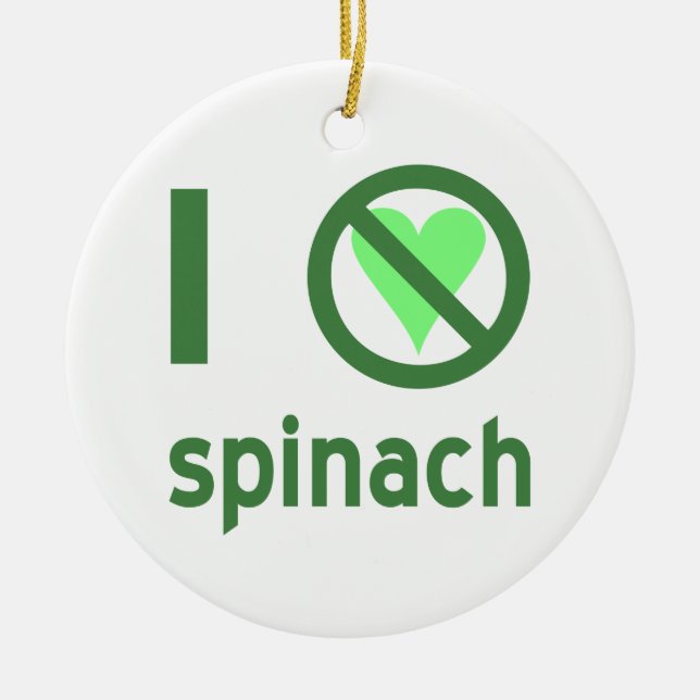 Jag Hate Spinach Julgransprydnad Keramik (Framsidan)