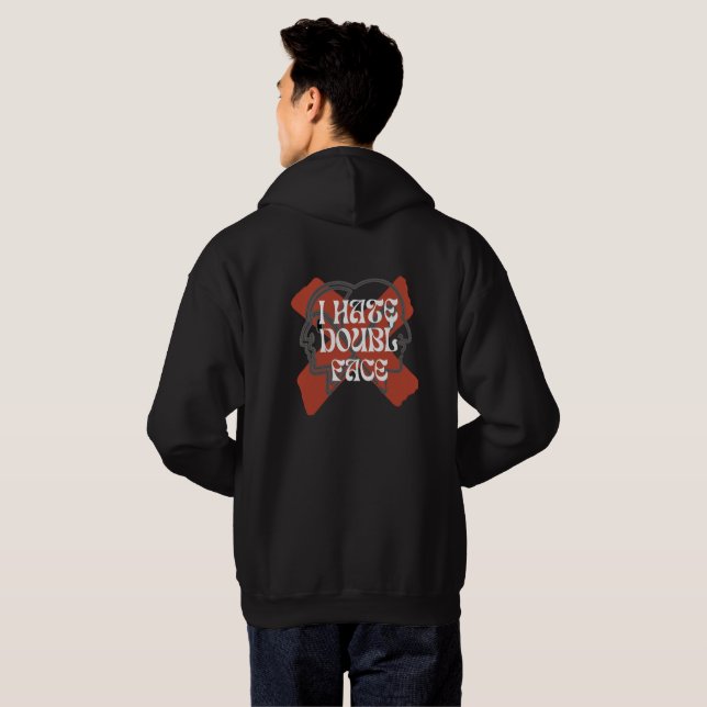 JAG HATTAR DOUPLE ANSIKTE HOODIE (Hel baksida)
