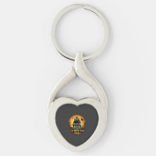Jag Häxan Hemsökt Hus Fullmåne Pumpa Twisted Heart Silverfärgad Nyckelring
