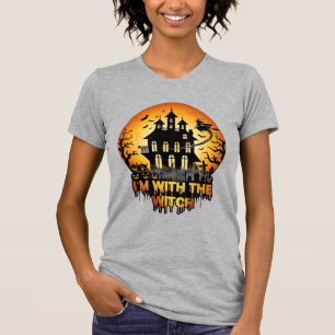 Jag Häxan Hustomt Hus Fullmåne Pumpa T Shirt