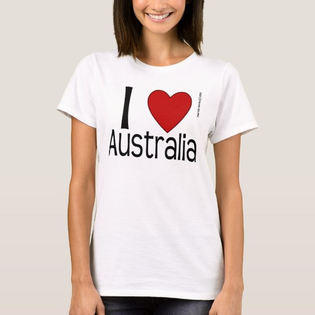 Jag Heart Australia Shirt T Shirt (Framsida)