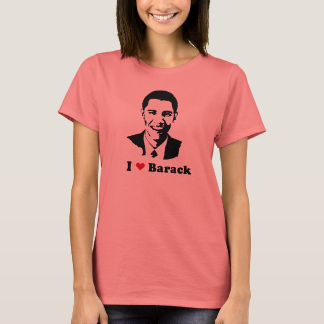 Jag Heart Barack T-shirt (Framsida)