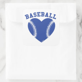 JAG HEART BASEBALL FYRKANTIGT KLISTERMÄRKE