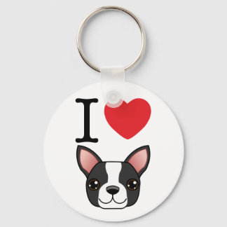 Jag Heart Boston Terriers Nyckelring