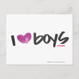 Jag Heart Boys Lila Vykort