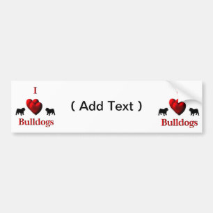 Jag Heart Bulldog Bildekal